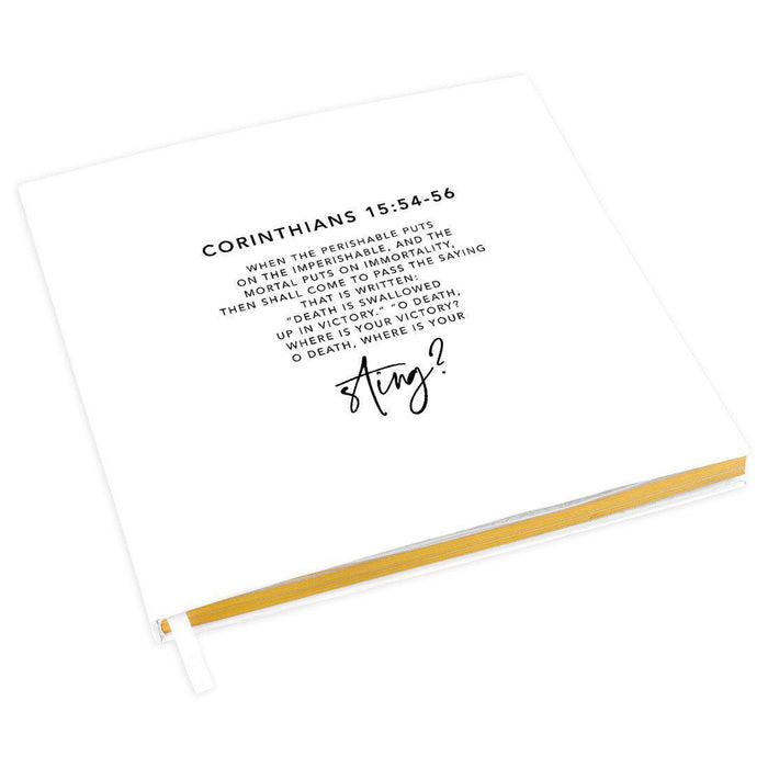 Memorial Biblical Guestbook with Gold Accents, Bible Verse, Scrapbook, Photo Album-Set of 1-Andaz Press-Romans 6:4-
