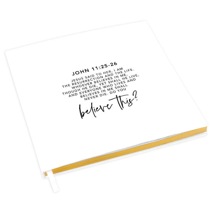 Memorial Biblical Guestbook with Gold Accents, Bible Verse, Scrapbook, Photo Album-Set of 1-Andaz Press-Romans 6:4-