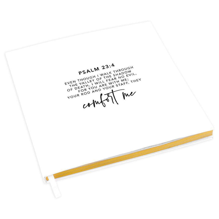 Memorial Biblical Guestbook with Gold Accents, Bible Verse, Scrapbook, Photo Album-Set of 1-Andaz Press-Romans 6:4-