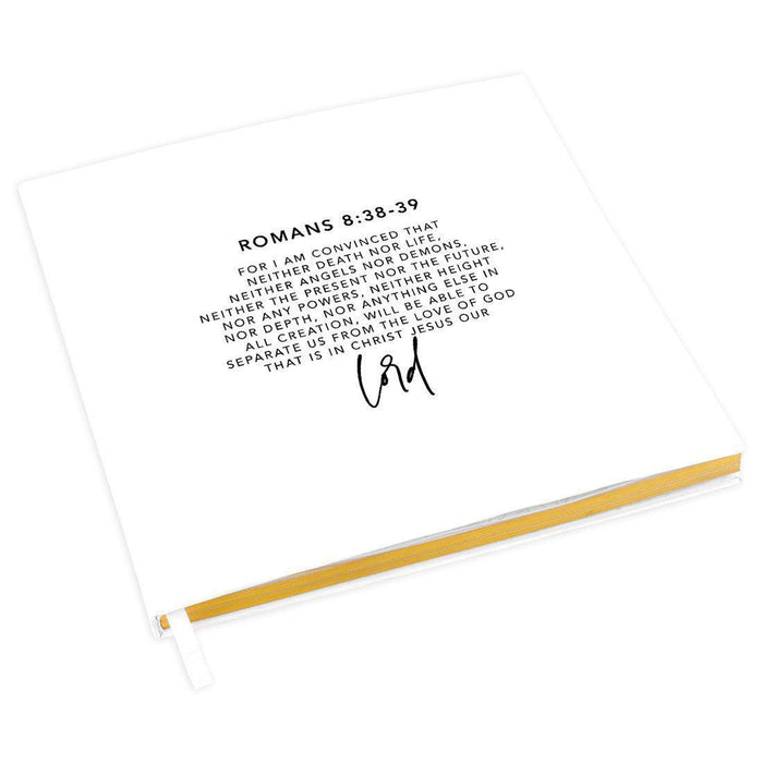 Memorial Biblical Guestbook with Gold Accents, Bible Verse, Scrapbook, Photo Album-Set of 1-Andaz Press-Romans 6:4-