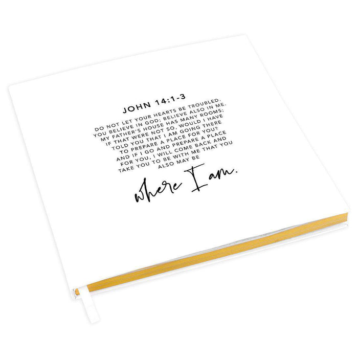 Memorial Biblical Guestbook with Gold Accents, Bible Verse, Scrapbook, Photo Album-Set of 1-Andaz Press-Romans 6:4-