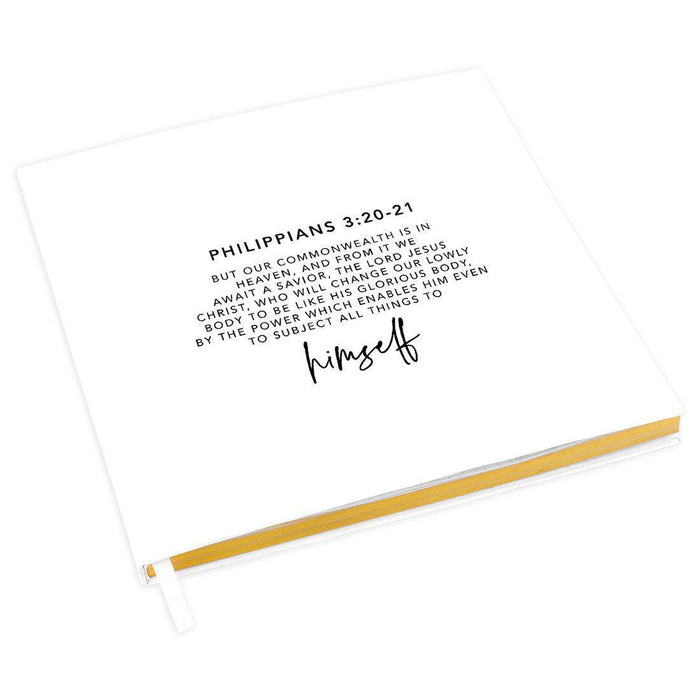 Memorial Biblical Guestbook with Gold Accents, Bible Verse, Scrapbook, Photo Album-Set of 1-Andaz Press-Custom Round Photo-