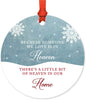 Memorial Christmas Ornament, Because Someone We Love is in Heaven, There's a Little Bit of Heaven, Rustic Deer Winter Snowflakes-Set of 1-Andaz Press-
