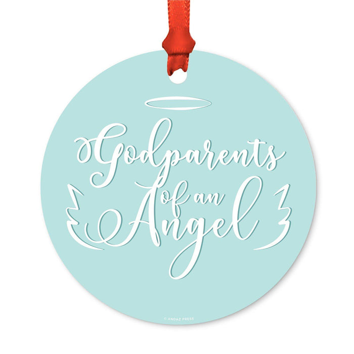 Memorial Round Metal Christmas Ornament, No Longer By My Side-Set of 1-Andaz Press-Godparents Ornament-
