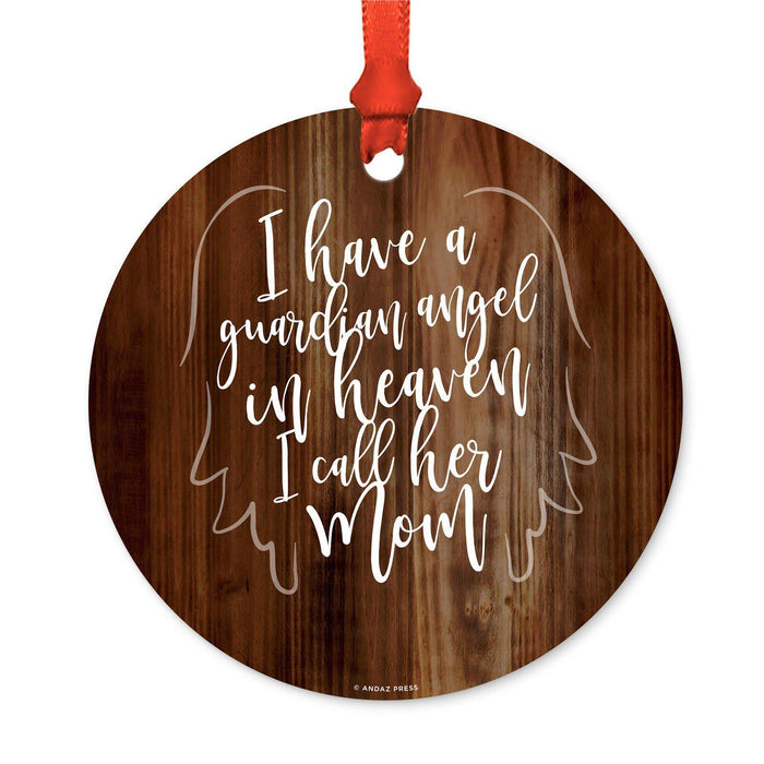 Memorial Round Metal Christmas Ornament, No Longer By My Side-Set of 1-Andaz Press-Mom Heaven-