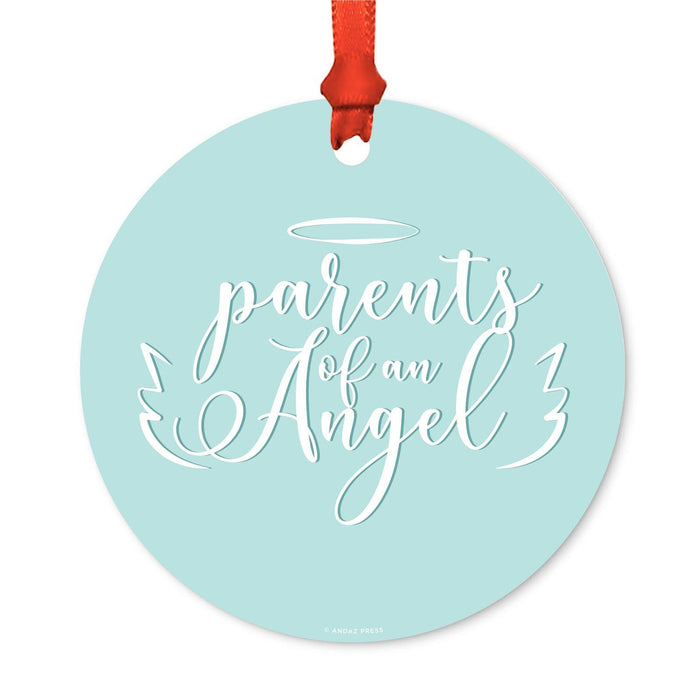 Memorial Round Metal Christmas Ornament, No Longer By My Side-Set of 1-Andaz Press-Parents Ornament-