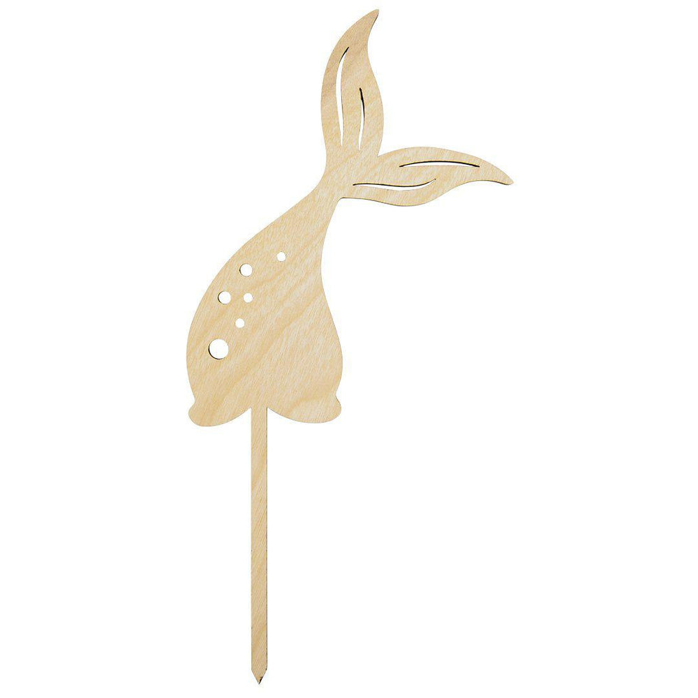 Mermaid Tail Laser Cut Wood Cake Topper-Set of 1-Andaz Press-Natural-
