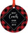 Metal Christmas Ornament, Best Coach Ever, Custom Year, Modern Buffalo Red Black Plaid-Set of 1-Andaz Press-