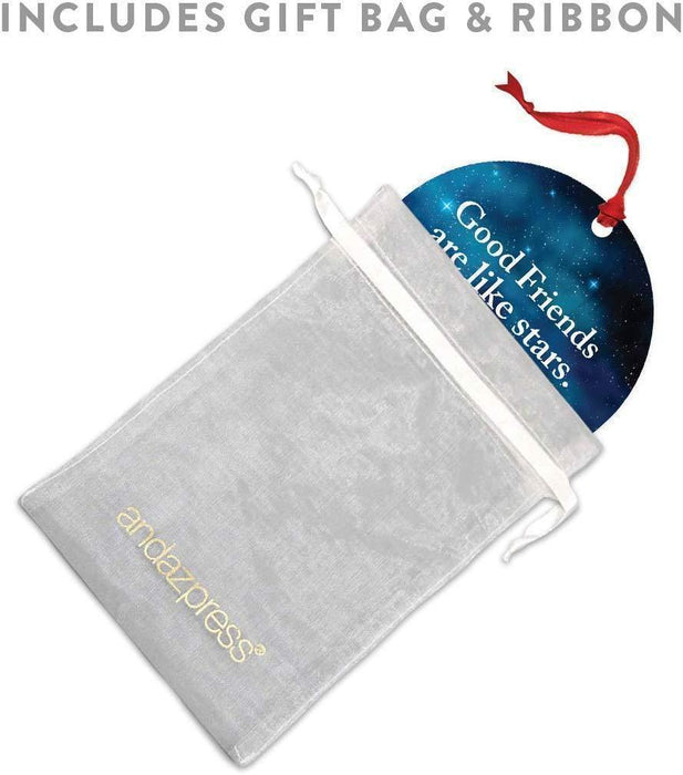 Metal Christmas Ornament, Good Friends are Like Stars, You Don't Always See Them, But You Know They're Always There, Watercolor-Set of 1-Andaz Press-