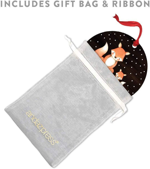 Metal Christmas Ornament, Merry Christmas Goddaughter, Custom Year, Watercolor Fox in Snow-Set of 1-Andaz Press-