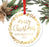 Metal Christmas Ornament, Merry Christmas Godmother, Custom Year, Gold Holiday Wreath-Set of 1-Andaz Press-
