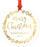 Metal Christmas Ornament, Merry Christmas Godparents, Custom Year, Gold Holiday Wreath-Set of 1-Andaz Press-