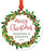 Metal Christmas Ornament, Merry Christmas Grandma and Grandpa, Custom Year, Red Green Holiday Wreath-Set of 1-Andaz Press-