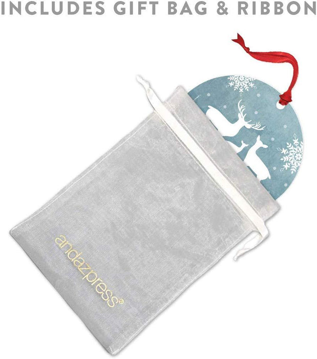 Metal Christmas Ornament, Our First Christmas As Grandparents, Custom Year, Rustic Deer Winter Snowflakes-Set of 1-Andaz Press-