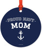 Metal Christmas Ornament, Proud Navy Mom-Set of 1-Andaz Press-