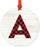 Metal Christmas Ornament, Red Plaid Monogram Letter A-Set of 1-Andaz Press-