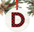 Metal Christmas Ornament, Red Plaid Monogram Letter D-Set of 1-Andaz Press-