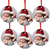 Metal Christmas Ornaments with Ribbon and Gift Bag, Custom Photo-Set of 6-Andaz Press-