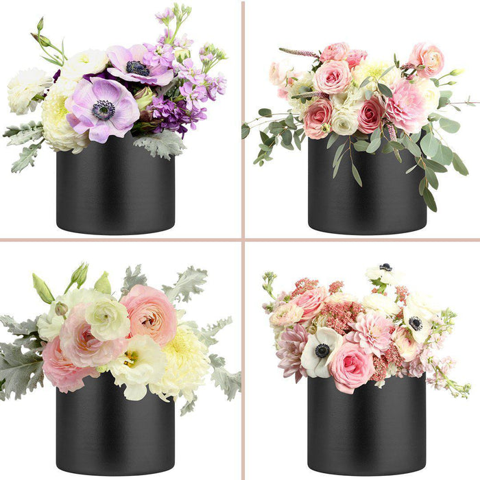 Metal Cylinder Centerpiece Vase for Wedding Table Centerpiece, Event Décor, Floral Arrangements-Set of 10-Koyal Wholesale-Gold-