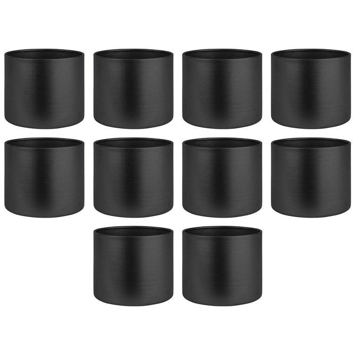 Metal Cylinder Centerpiece Vase for Wedding Table Centerpiece, Event Décor, Floral Arrangements-Set of 10-Koyal Wholesale-Black-