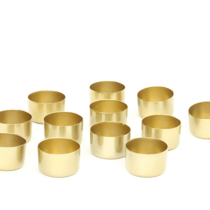 Metal Tealight Candle Holders-Set of 12-Koyal Wholesale-Gold-