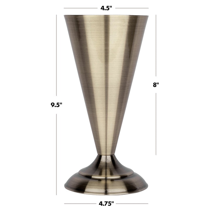 Metal Trumpet Vase for Centerpieces-Koyal Wholesale-Set of 1-Antique Brass-
