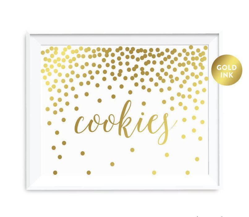 Metallic Gold Confetti Polka Dots Wedding Party Signs-Set of 1-Andaz Press-Mr. & Mrs.-