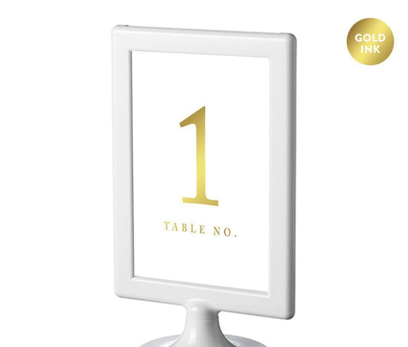 Metallic Gold Ink Framed Double-Sided DIY Table Numbers-Set of 8-Andaz Press-1-8-