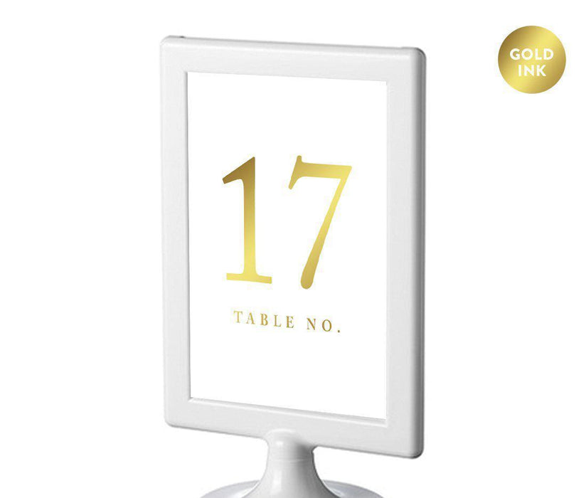 Metallic Gold Ink Framed Double-Sided DIY Table Numbers-Set of 8-Andaz Press-17-24-