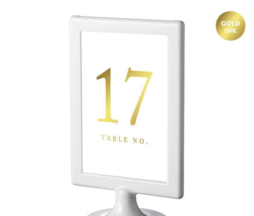 Metallic Gold Ink Framed Double-Sided DIY Table Numbers-Set of 8-Andaz Press-1-8-