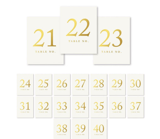 Metallic Gold Ink Table Numbers-Set of 20-Andaz Press-21-40-