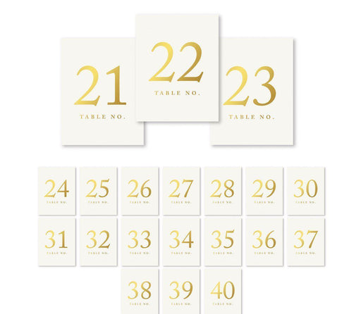 Metallic Gold Ink Table Numbers-Set of 20-Andaz Press-1-20-
