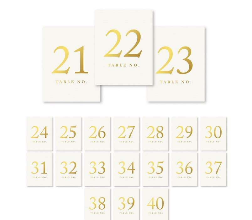 Metallic Gold Ink Table Numbers-Set of 20-Andaz Press-1-20-
