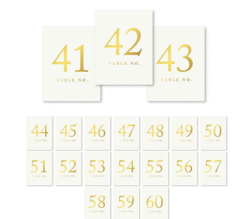 Metallic Gold Ink Table Numbers-Set of 20-Andaz Press-1-20-