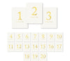 Metallic Gold Ink Table Numbers-Set of 20-Andaz Press-1-20-