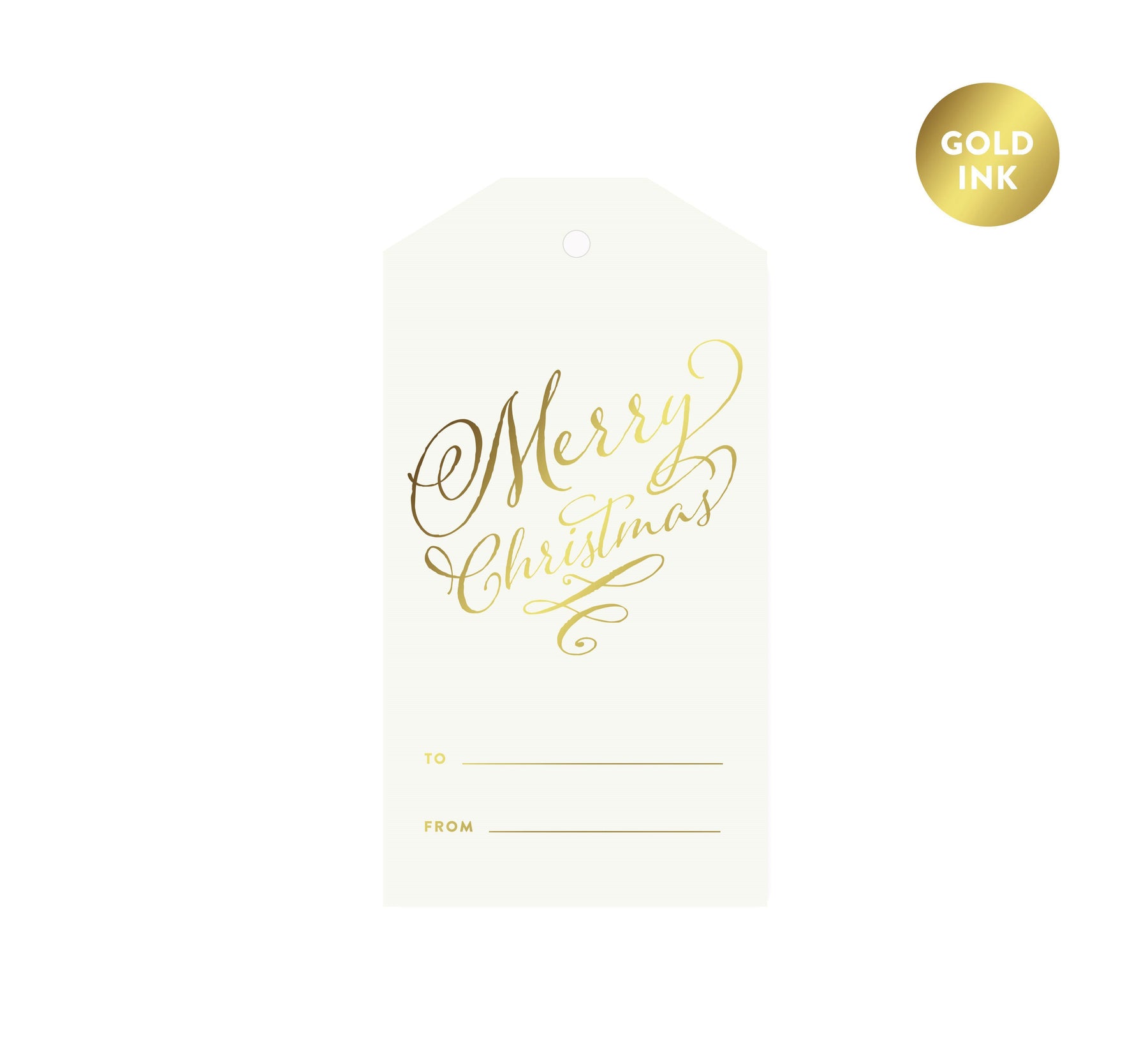 Metallic Gold Merry Christmas To/From Classic Gift Tags-Set of 12-Andaz Press-
