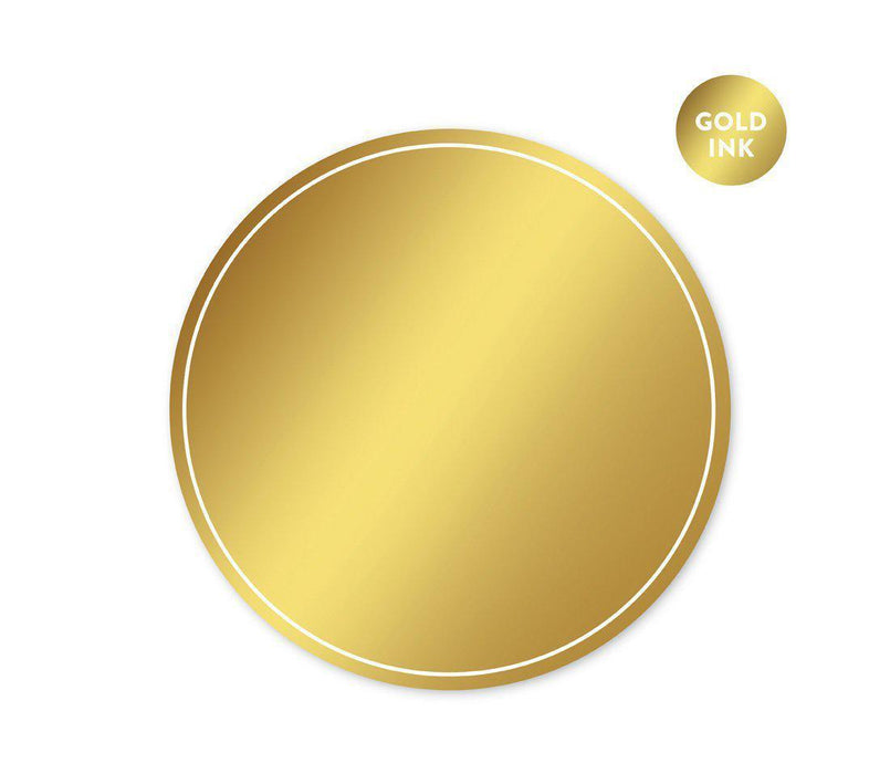 Metallic Gold Round Circle Favor Gift Labels - Thank You Stickers-Set of 40-Andaz Press-