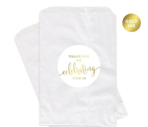 Metallic Gold Thank You for Celebrating With Us Favor Bags-Set of 24-Andaz Press-