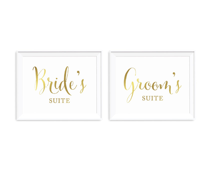 Metallic Gold Wedding Party Signs, 2-Pack-Set of 2-Andaz Press-Ladies, Gents-