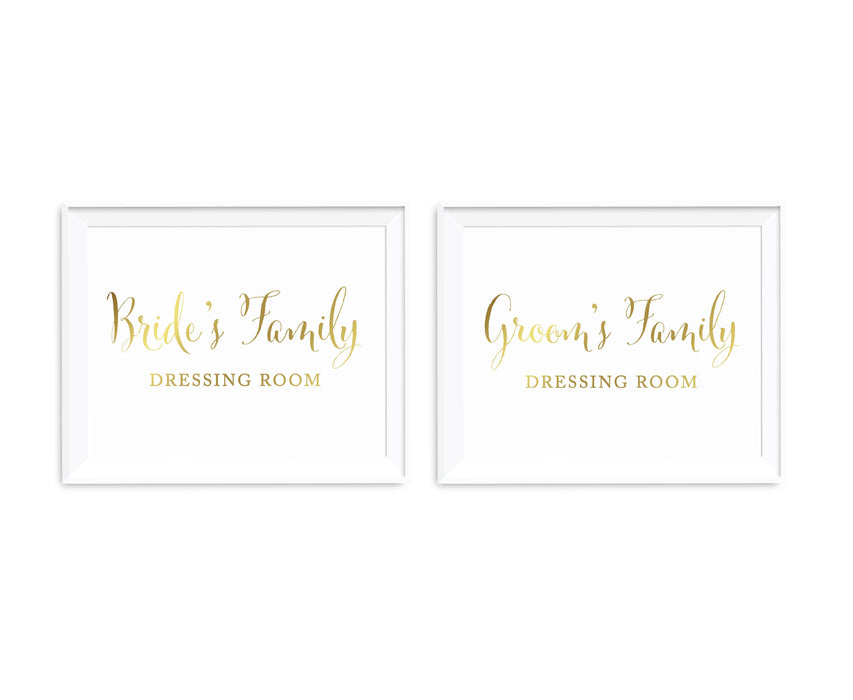 Metallic Gold Wedding Party Signs, 2-Pack-Set of 2-Andaz Press-Ladies, Gents-