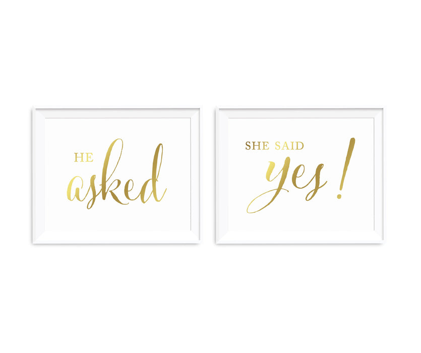 Metallic Gold Wedding Party Signs, 2-Pack-Set of 2-Andaz Press-Ladies, Gents-