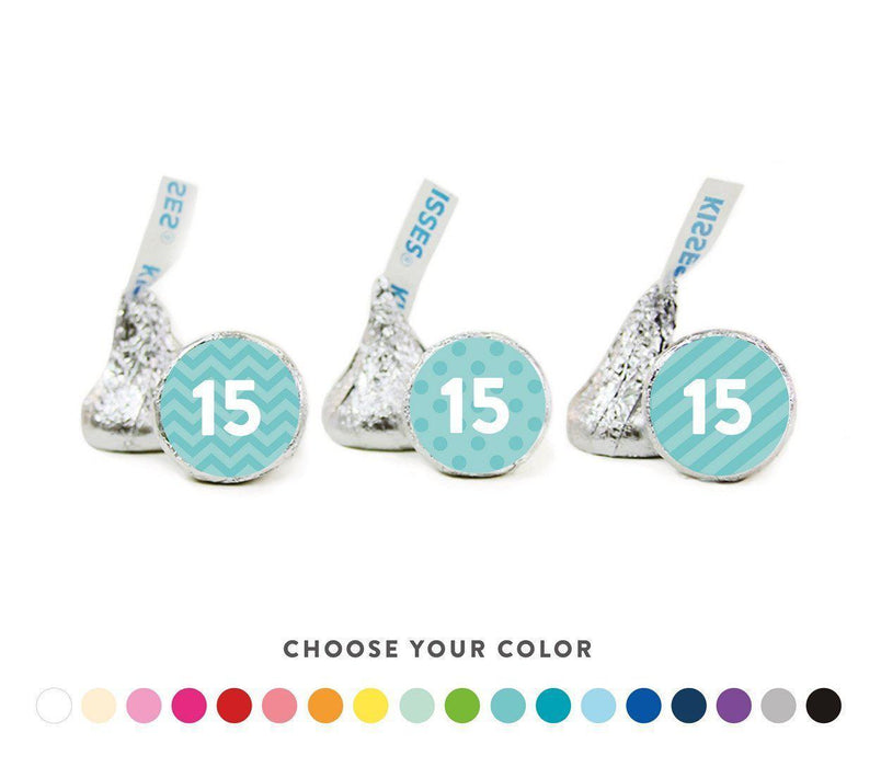Milestone Numbers Hershey's Kiss Labels - Birthday, Anniversary, Reunion-Set of 216-Andaz Press-15-