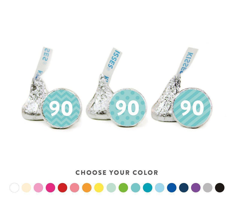 Milestone Numbers Hershey's Kiss Labels - Birthday, Anniversary, Reunion-Set of 216-Andaz Press-90-