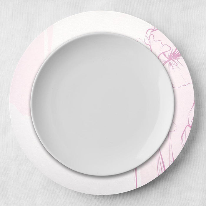 Minimal Floral Line Acrylic Charger Plates-Set of 4-Koyal Wholesale-