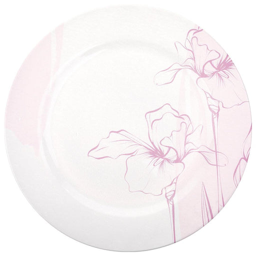 Minimal Floral Line Acrylic Charger Plates-Set of 4-Koyal Wholesale-