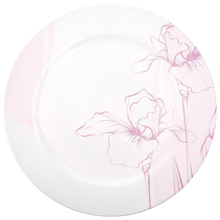 Minimal Floral Line Acrylic Charger Plates-Set of 4-Koyal Wholesale-