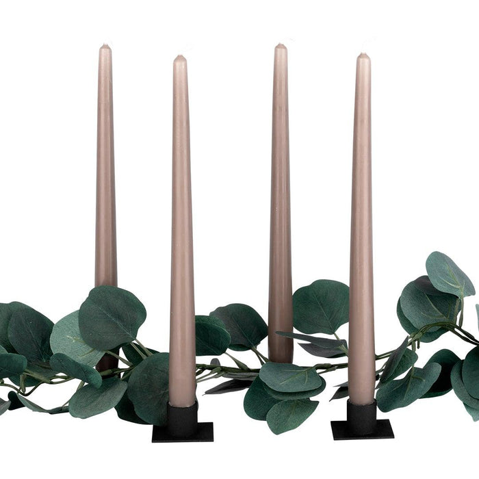 Minimalist Iron Taper Candle Holders-Set of 4-Koyal Wholesale-Matte Black-