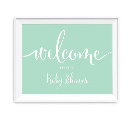 Mint Green Baby Shower Signs-Set of 1-Andaz Press-Welcome To Our Baby Shower-