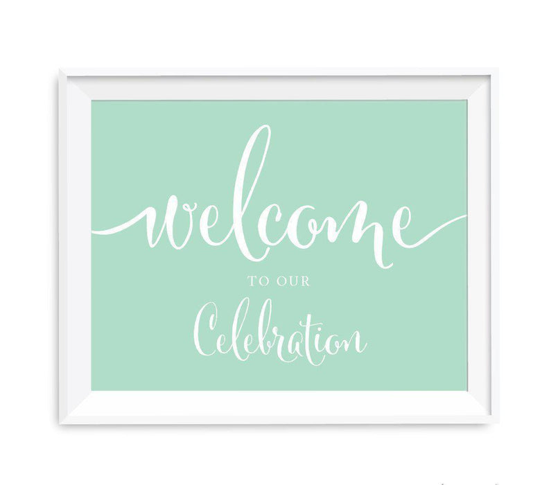 Mint Green Baby Shower Signs-Set of 1-Andaz Press-Welcome to our Celebration-