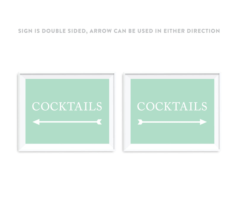 Mint Green Wedding Direction Signs-Set of 1-Andaz Press-Cocktails-